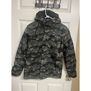 Columbia Interchange Jacket Mens L Camouflage Hooded 3-in-1 Waterproof Coat